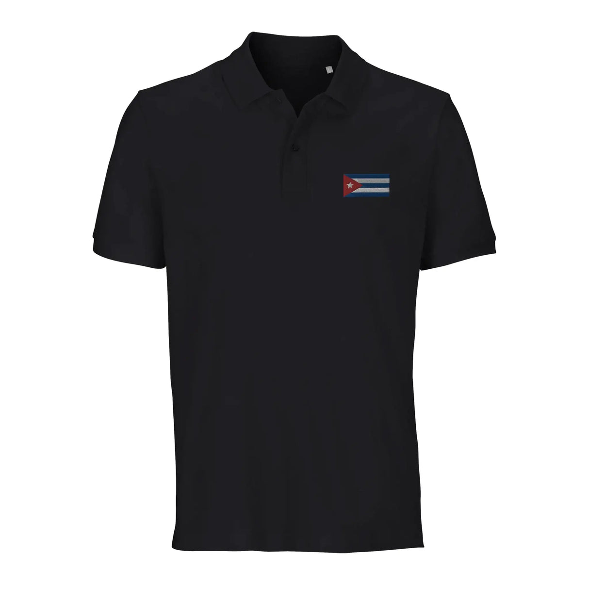 Polo drapeau cuba brodé coton bio unisexe élégant
