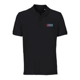 Polo drapeau cuba brodé coton bio unisexe élégant