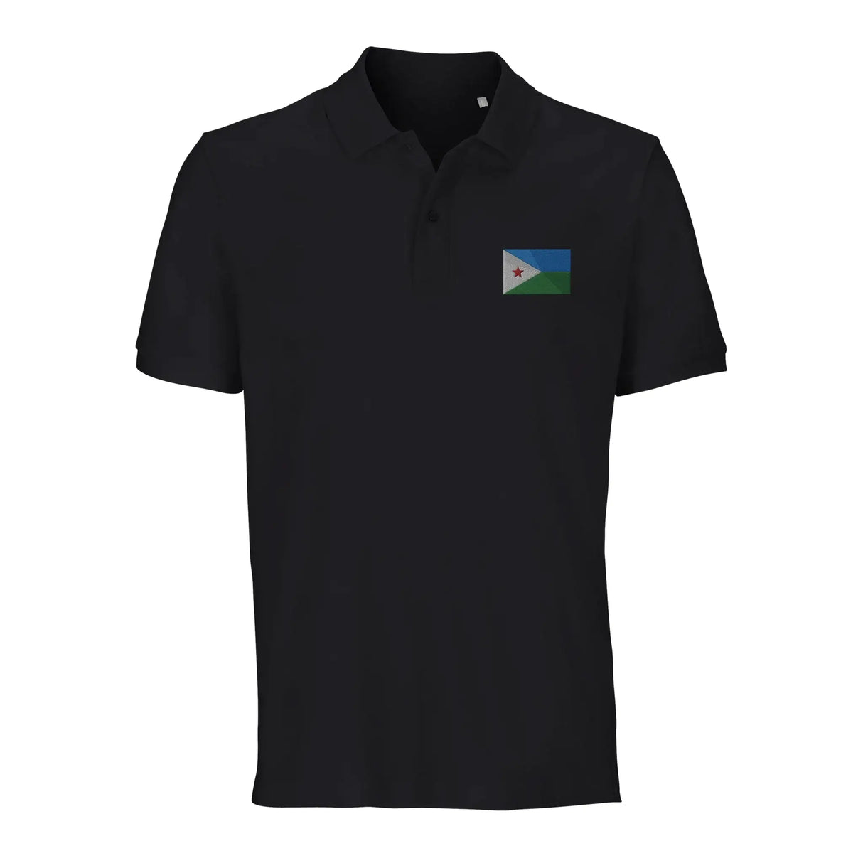 Polo drapeau djibouti brodé coton bio unisexe élégant