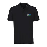 Polo drapeau djibouti brodé coton bio unisexe élégant