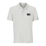 Polo drapeau finlande brodé coton bio unisexe élégant