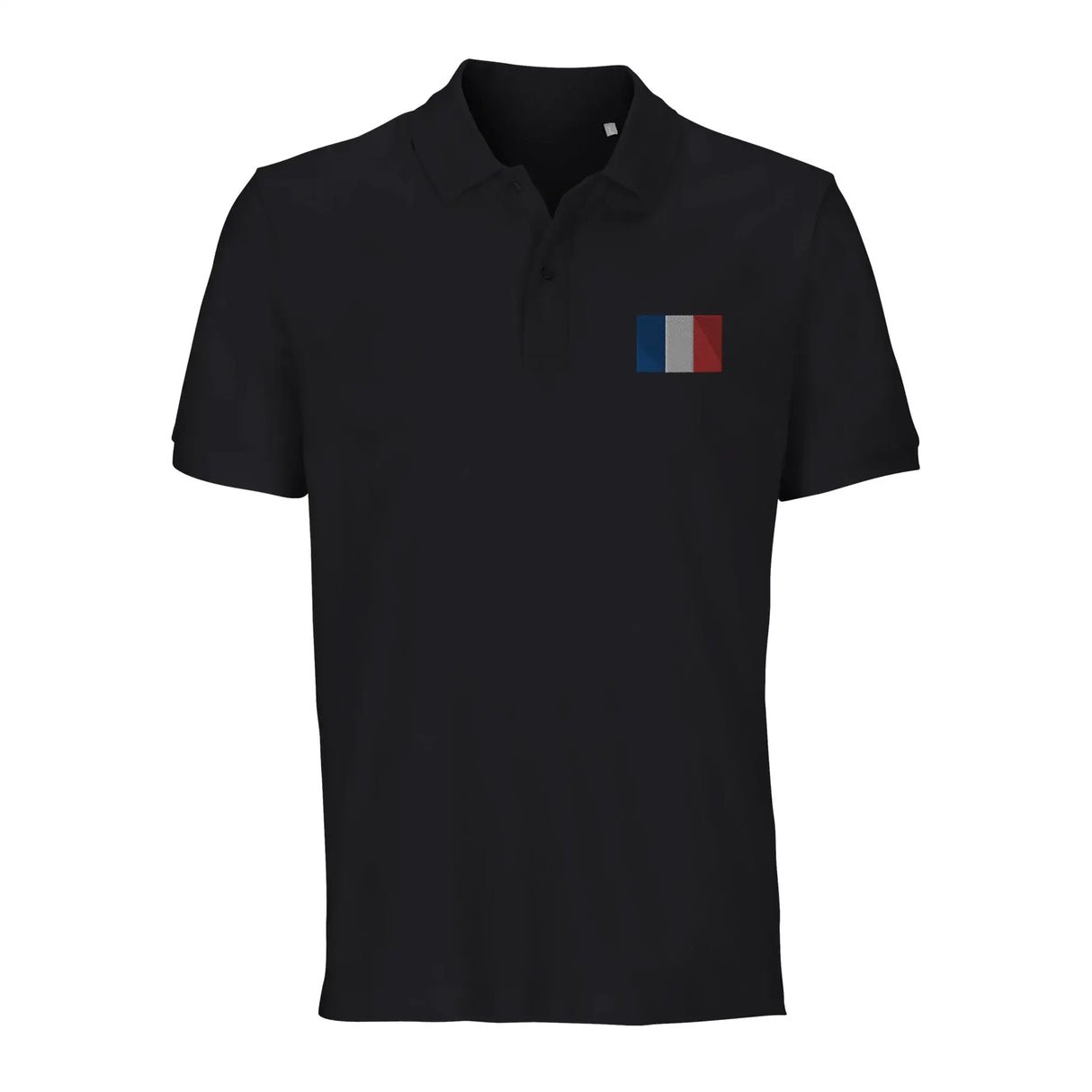 Polo drapeau france en coton bio brodé unisexe élégant