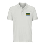 Polo drapeau gabon coton bio brodé élégant unisexe