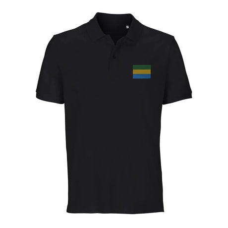 Polo drapeau gabon coton bio brodé élégant unisexe