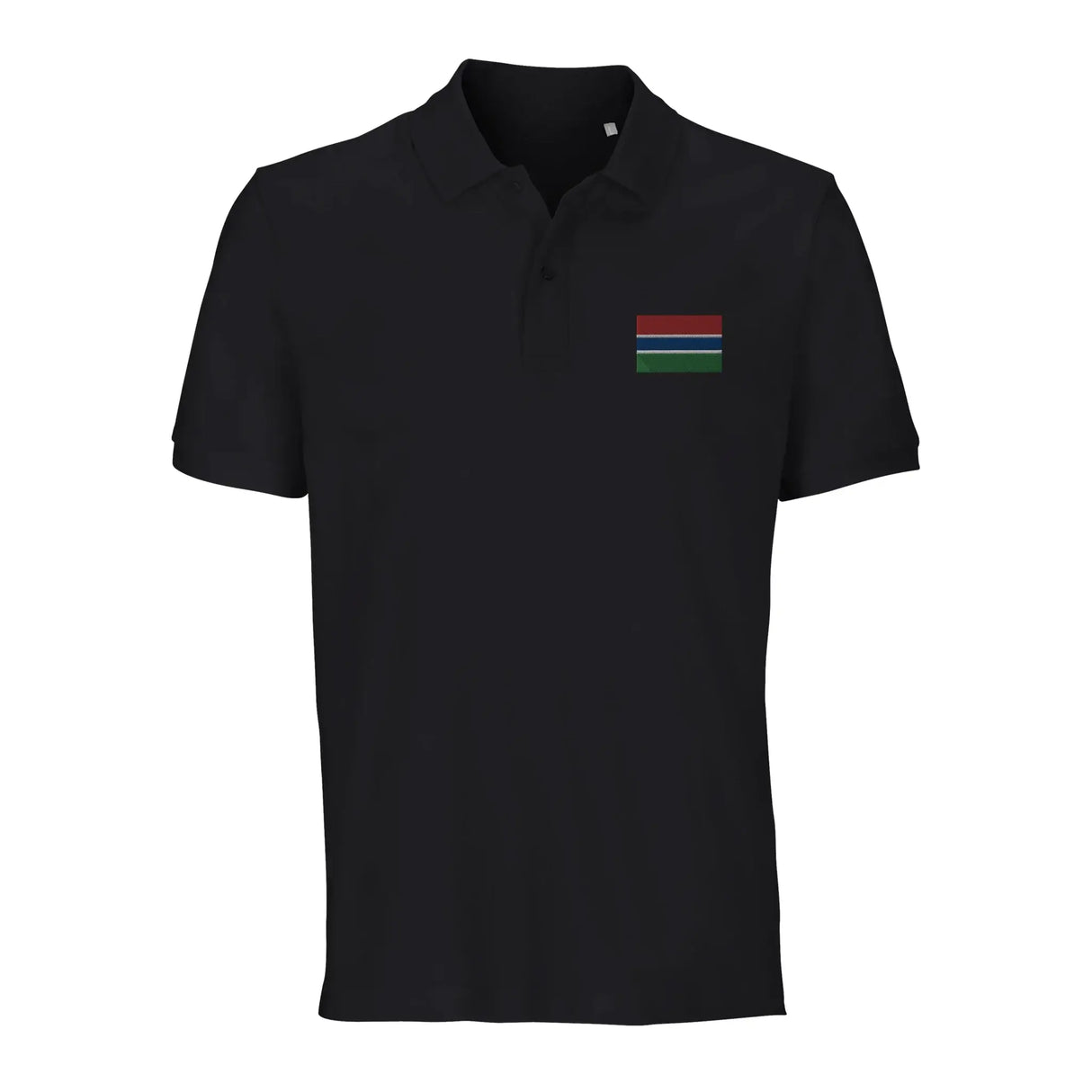 Polo drapeau gambie brodé coton bio unisexe élégant