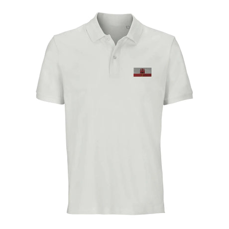 Polo drapeau gibraltar brodé coton bio unisexe élégant