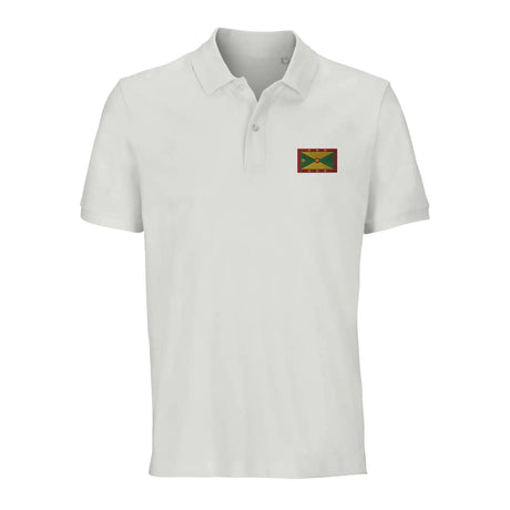 Polo drapeau grenade brodé en coton bio unisexe élégant