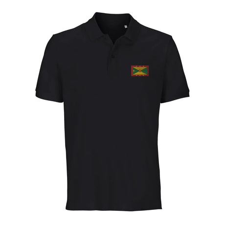 Polo drapeau grenade brodé en coton bio unisexe élégant