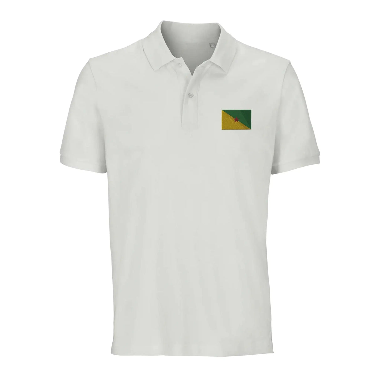 Polo drapeau guyane coton bio brodé élégant unisexe