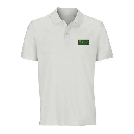 Polo drapeau îles cocos brodé en coton bio unisexe
