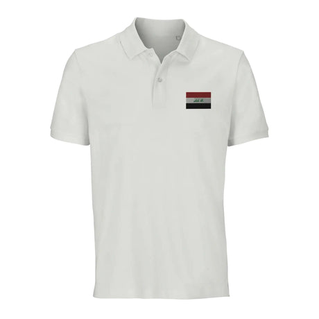 Polo drapeau irak coton bio brodé style unisexe élégant