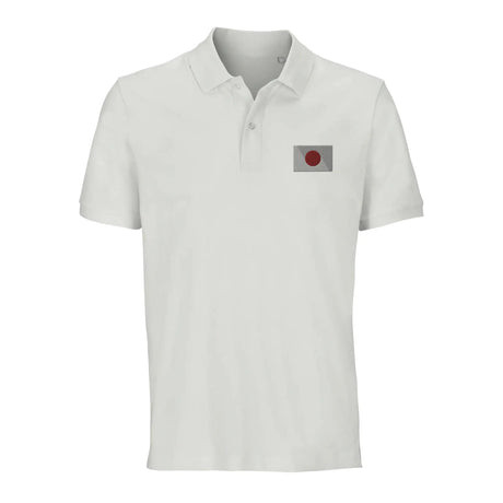 Polo drapeau japon brodé en coton bio unisexe élégant
