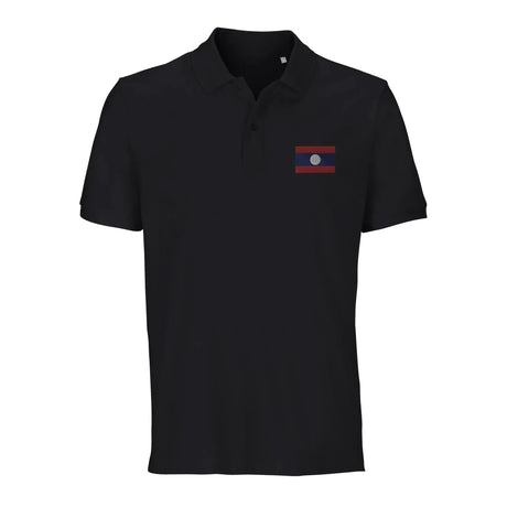 Polo drapeau laos brodé coton bio style élégant unisexe