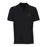 Polo drapeau libye brodé en coton bio unisexe élégant