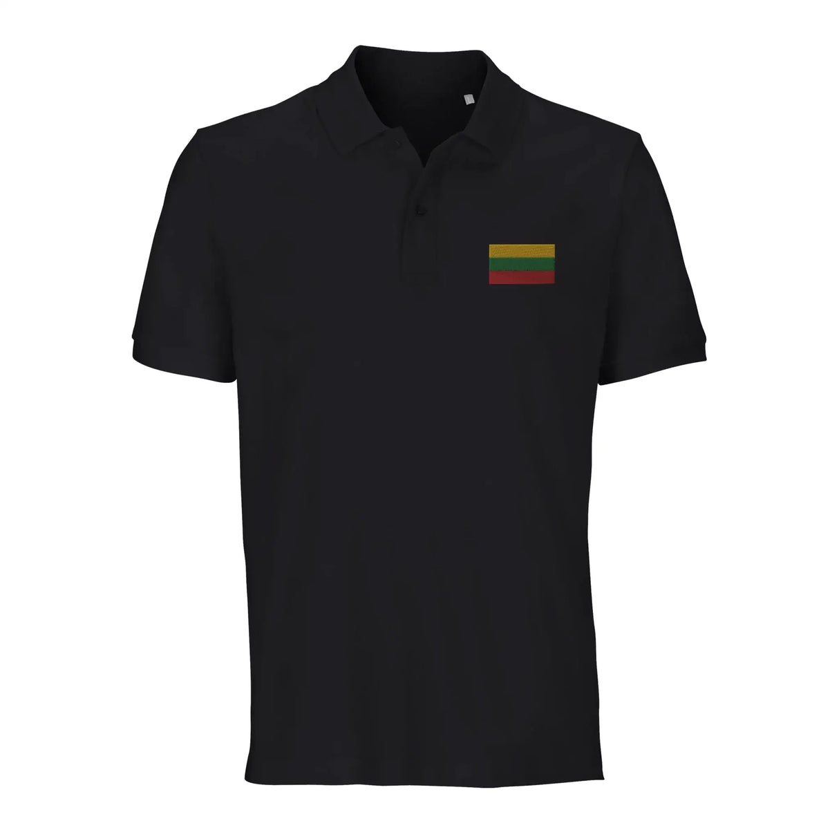 Polo drapeau lituanie coton bio brodé unisexe élégant