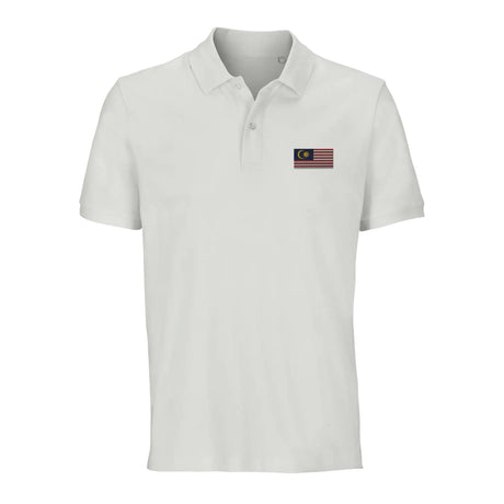 Polo drapeau malaisie coton bio brodé unisexe élégant