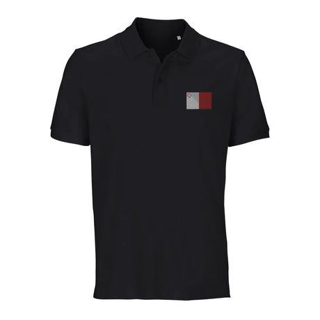 Polo drapeau malte coton bio brodé unisexe élégant