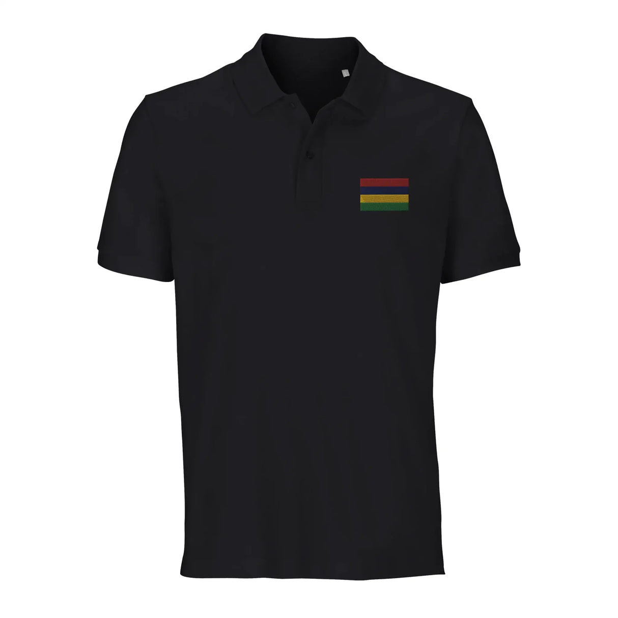 Polo drapeau maurice brodé en coton bio unisexe