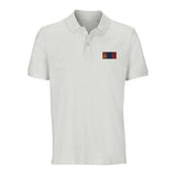 Polo drapeau mongolie coton bio brodé élégant unisexe