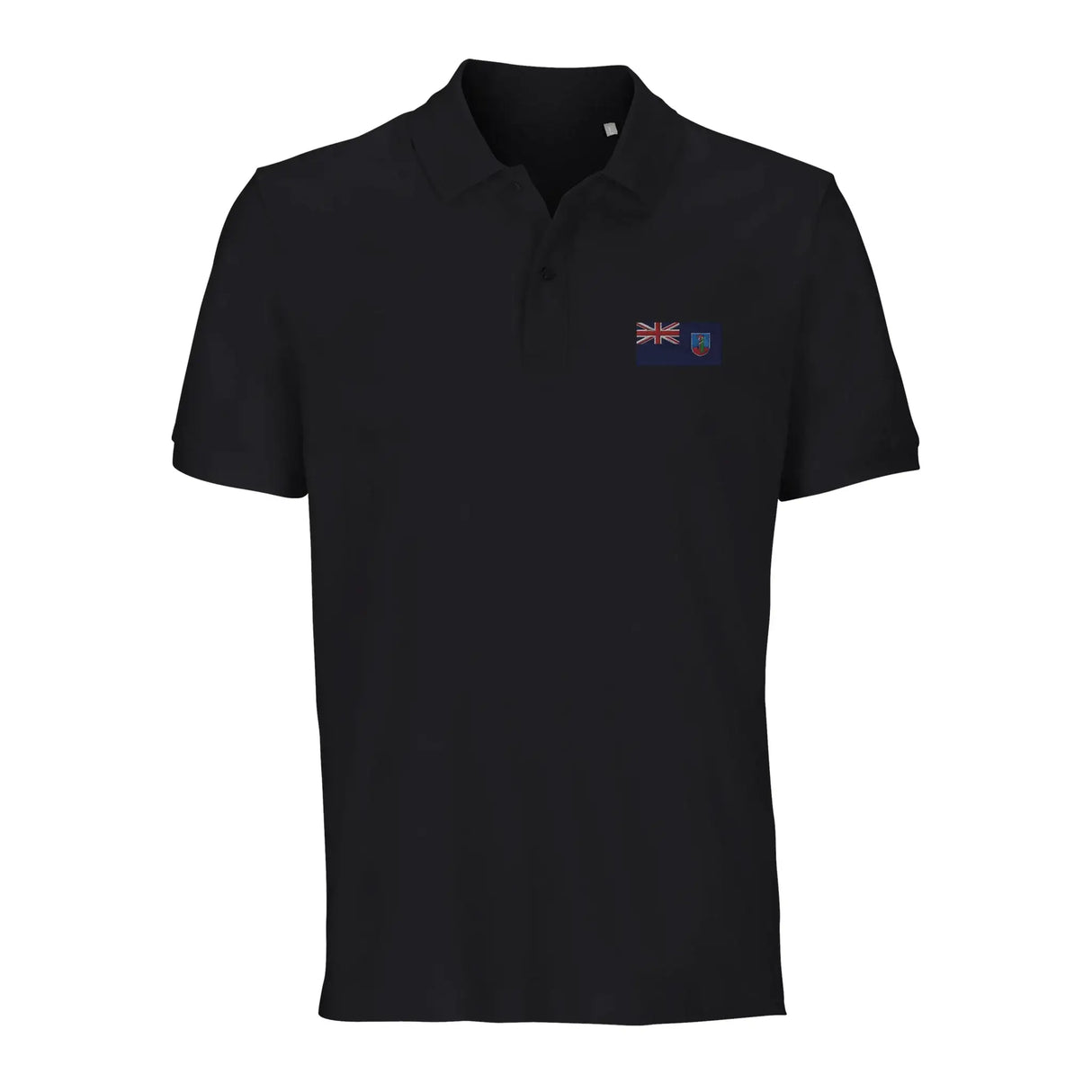 Polo drapeau montserrat coton bio brodé unisexe élégant
