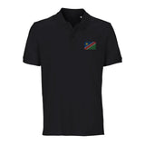 Polo drapeau namibie brodé coton bio unisexe élégant