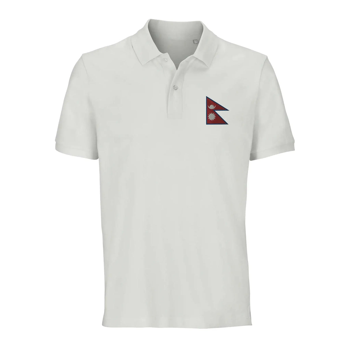 Polo drapeau népal coton bio brodé style unisexe