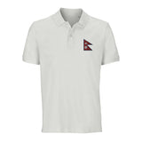 Polo drapeau népal coton bio brodé style unisexe