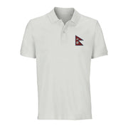 Polo drapeau népal coton bio brodé style unisexe