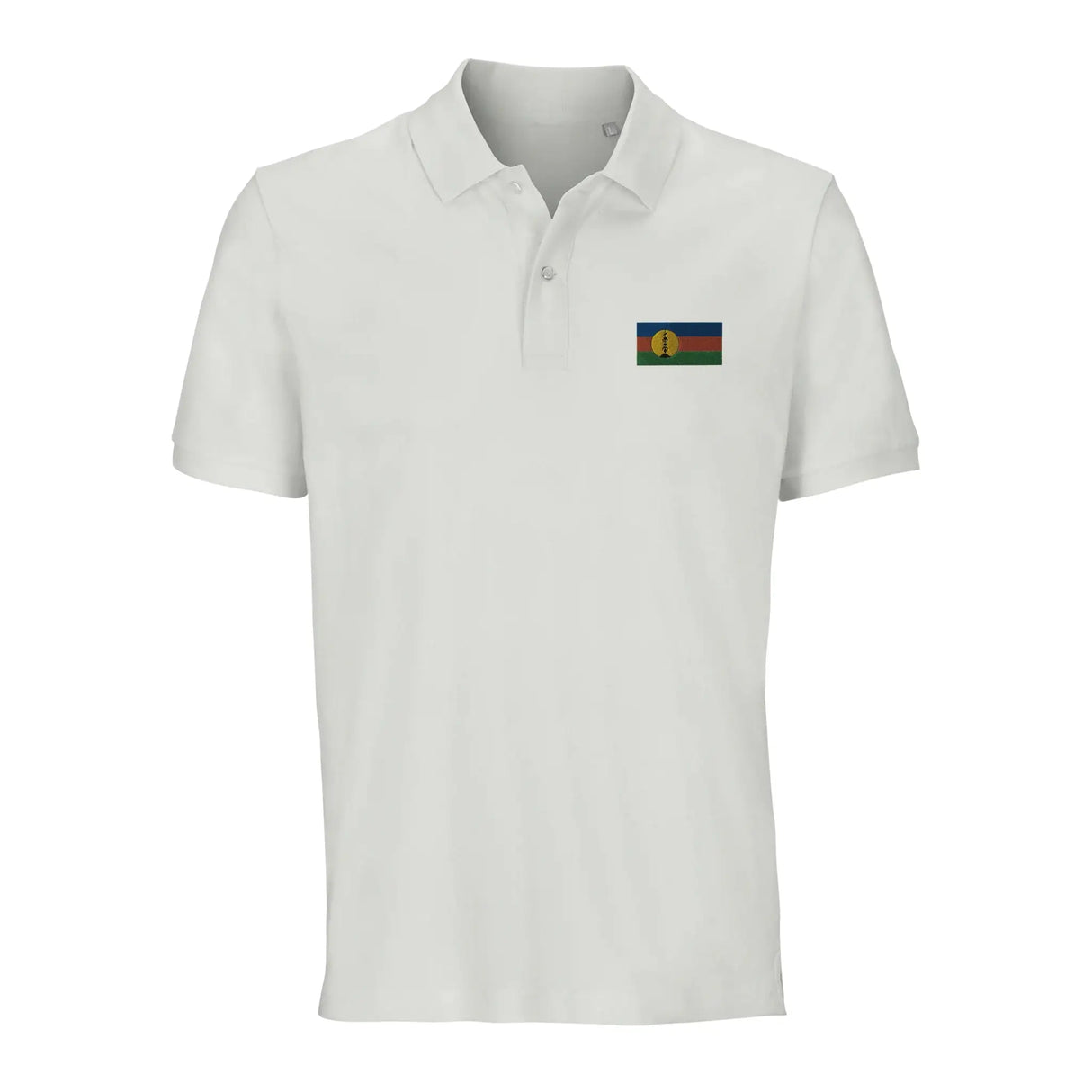 Polo drapeau nouvelle-calédonie coton bio brodé unisexe