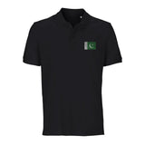 Polo drapeau pakistan brodé coton bio unisexe élégant