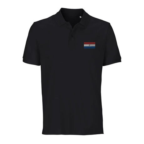 Polo drapeau paraguay brodé en coton bio unisexe