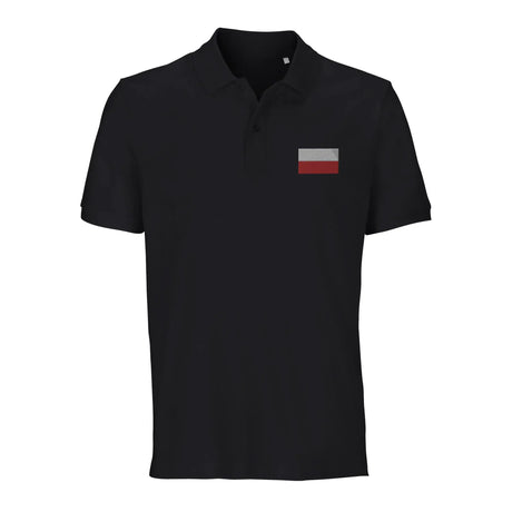 Polo drapeau pologne coton bio brodé unisexe élégant