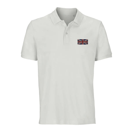 Polo drapeau royaume-uni brodé coton bio unisexe