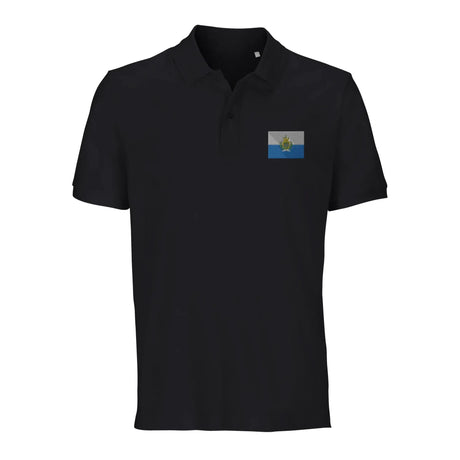 Polo drapeau saint-marin coton bio brodé unisexe élégant