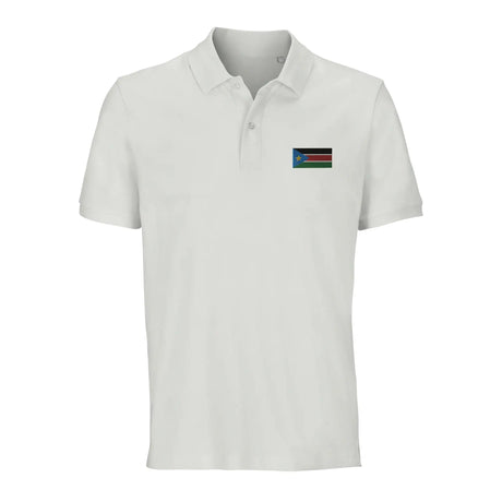 Polo drapeau soudan du sud coton bio brodé unisexe