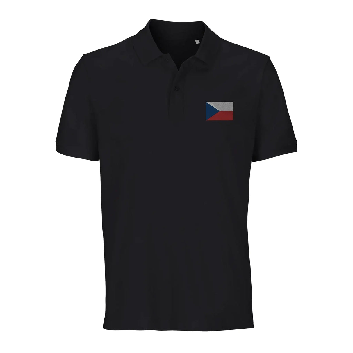 Polo drapeau tchéquie coton bio brodé élégant