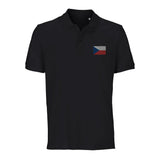 Polo drapeau tchéquie coton bio brodé élégant