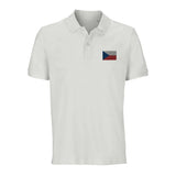 Polo drapeau tchéquie coton bio brodé élégant