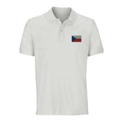 Polo drapeau tchéquie coton bio brodé élégant