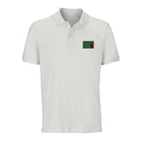 Polo drapeau zambie coton bio brodé unisexe élégant