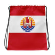 Sac à cordon drapeau polynésie française coton polyester