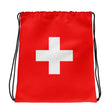 Sac à cordon drapeau suisse coton polyester style sportif