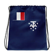 Sac à cordon drapeau terres australes coton polyester léger