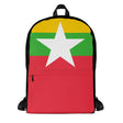 Sac à dos drapeau birmanie polyester fermeture éclair robuste