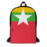 Sac à dos drapeau birmanie polyester fermeture éclair robuste