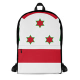 Sac à dos drapeau burundi polyester léger fermeture éclair