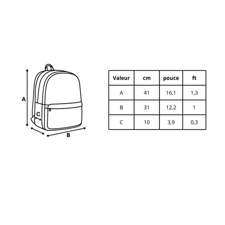 Sac à dos gambie polyester résistant fermeture éclair robuste
