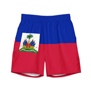 Short de bain drapeau haïti tissu léger sèchent rapidement