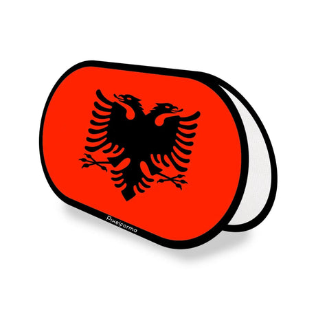 Support publicitaire ovale drapeau albanie en polyester - pixelforma