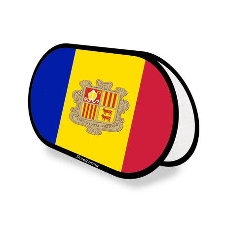 Support publicitaire ovale drapeau andorre en polyester - pixelforma